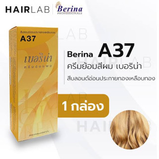 เบอริน่า ครีมย้อมผมA37สีบลอนด์อ่อนประกายทองเหลือบทอง60กรัม(ยกโหล12กล่อง)