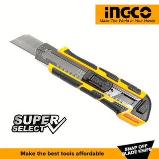INGCO มีดคัตเตอร์ พร้อมใบมีด 3 ใบ รหัส : HKNS28035 (ใบมีดแถมในแพคซ้อนในตัวมีด)
