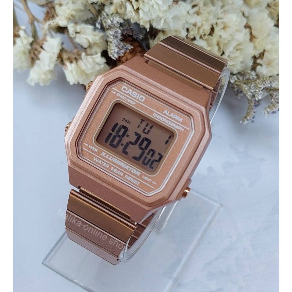นาฬิกา Casio รุ่น B650WC-5A นาฬิกาดิจิตอล สีพิงค์โกลด์/โรสโกลด์ – ของแท้ 100% รับประกันศูนย์ CMG 1 ปี (ไม่แท้ ยินดีคืนเงิน)