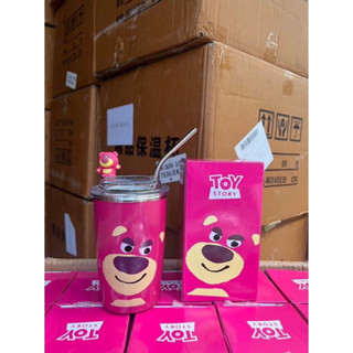 🔥Lotso แก้วเก็บความเย็นสุดคูล ลายหมีลอตโซ่ (แถมฟรีหลอด+ตุ๊กตา)