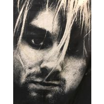 Vtg. Kurt Cobain Flag 90s 29x42” งานเก่าแท้ หายาก มีรอยตำหนิที่มุมซ้ายบนตามภาพ