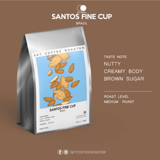 เมล็ดกาแฟคั่วกลาง BRAZIL Santos Fine Cup Natural Process