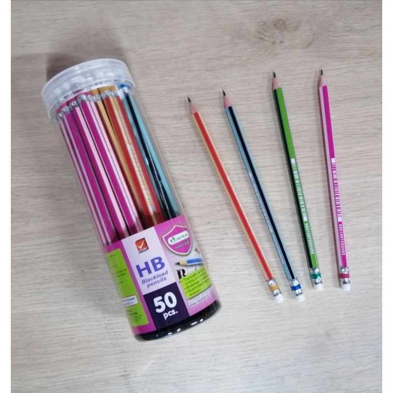 ดินสอ​ดำ​  MASTER​ ART​  HB​  ตัว​ด้าม​คละ​สี​  (1x50​ แท่ง)​