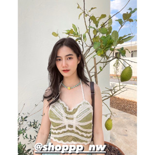 👒มาใหม่ค่ะต้อนรับซัมเมอร์👒เสื้อถักผูกคอ เสื้อบราถัก บิกินี่งานถัก🌴มีหลายสีเลยจ้า🌴