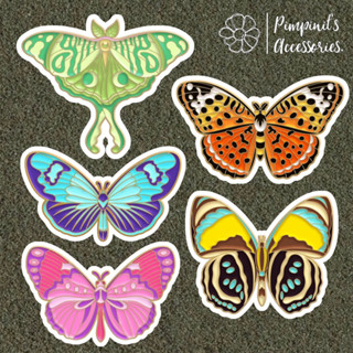 ʕ •ᴥ•ʔ ✿ พร้อมส่ง : เข็มกลัดเซ็ทผีเสื้อและผีเสื้อกลางคืน | Butterfly &amp; Moth Enamel Brooch Pin Set.