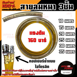 สายลม LEON 10,15,20,25,30,35 เมตร  คอปเปอร์หัว-ท้าย หนา 3 ชั้น แรงดัน 160 บาร์ คอปเปอร์ย้ำแบบไฮโดรลิค แข็งแรง ลีออน