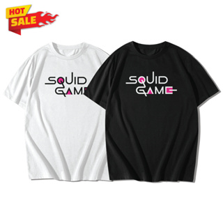 เสื้อยืดลาย SQUIDGAME เสื้อยืดแขนสั้นคอกลม Cotton 100% สกรีนลาย