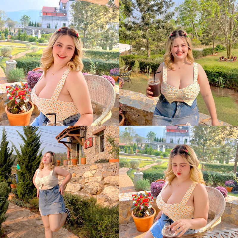 เสื้อครอปสายเดี่ยวสาวอวบ โซคิ้วว (พร้อมส่ง)|Ariss.Style🌷🌙