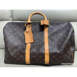 แท้ 100% Vintage LV KEEPAL 45 louis vuitton หลุยส์วิตตอง สภาพดี กระเป๋าเดินทางลายโมโนแกรม