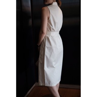 PIPA Belt Bound Dress white biege