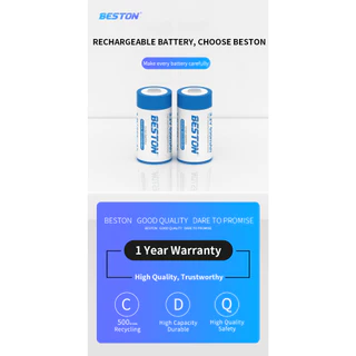 ถ่านชาร์จ BESTON RCR123A 650mAh 2 ก้อน คุณภาพสูง ราคาถูก