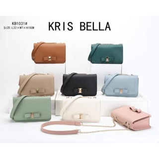 กระเป๋าสะพายข้าง กระเป๋าสะพายไหล่ สายโซ่ แบรนด์ KRIS BELLA(KB1031) หนังคาเวียร์