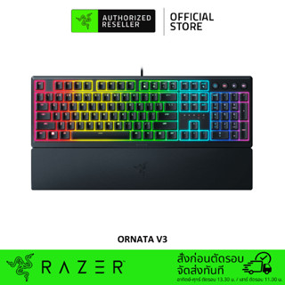 Razer Ornata V3 - Low-profile Mecha-membrane RGB Keyboard คีย์แคปไทย/อังกฤษ (คีย์บอร์ดเกมมิ่ง)