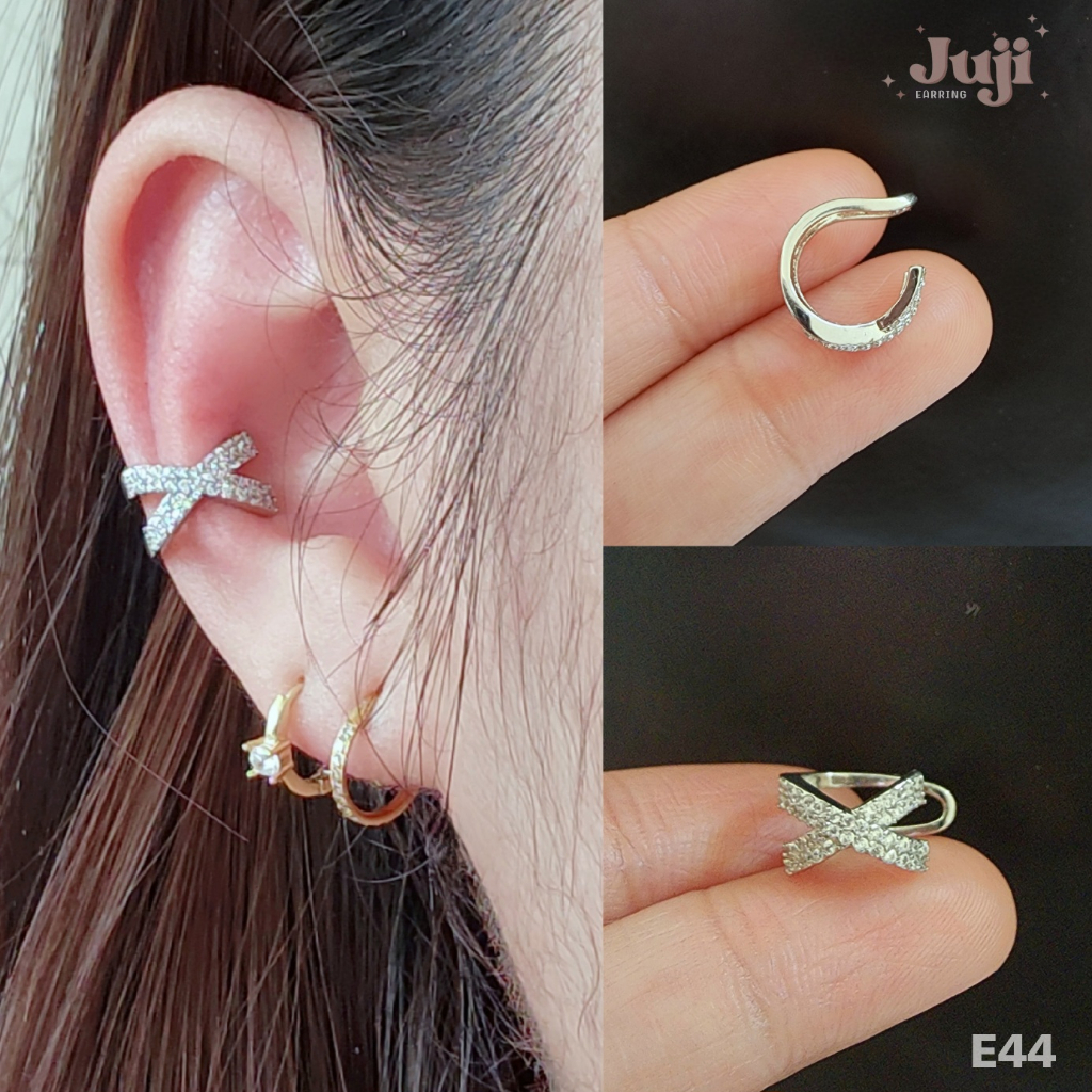 𝐄𝐚𝐫 𝐜𝐮𝐟𝐟 • ต่างหูหนีบงานพรีเมี่ยม ไขว้ใส่สวย ใส่สบาย เพชร cz น่ารักมาก (ขายดีสุดในร้าน)