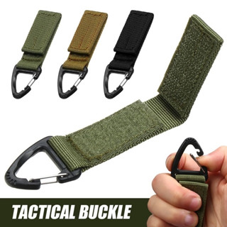 พวงกุญแจ คลิปหัวเข็มขัดไนล่อน แบบพกพา สไตล์ทหาร  ABS Molle Webbing Belt Clip