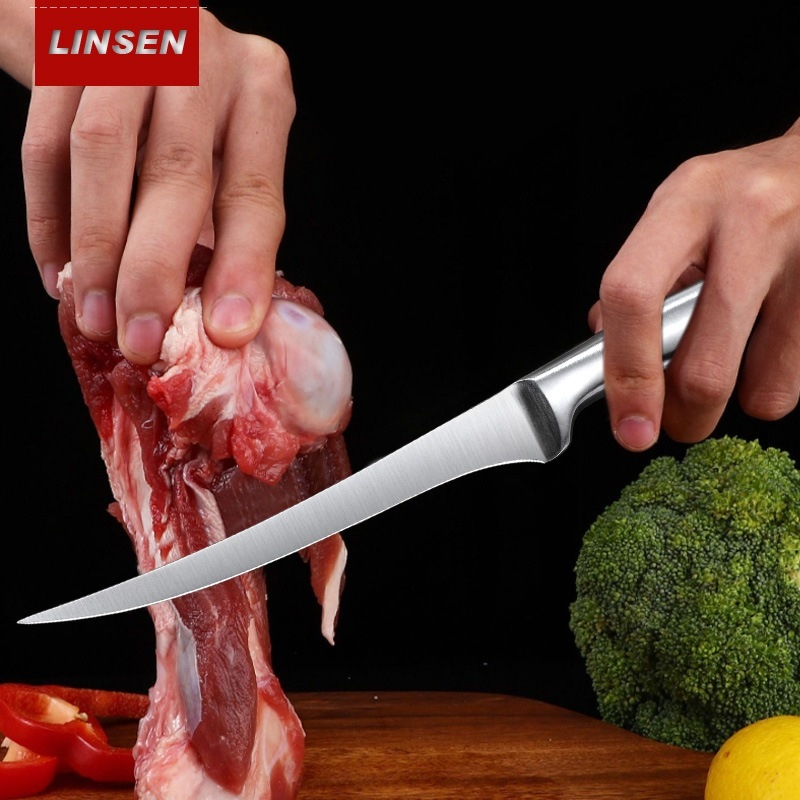 Boning Knive มีดแล่เนื้อ มีดเลาะกระดูก มีดแล่ปลา  แล่ไก่ แล่หมู มีดทำครัว มีดครัว สแตนเลส3CR13  ขนาด 7 นิ้ว + ซองหนัง PU