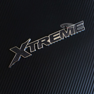 โลโก้ XTREME เอ็กซ์สตรม สีดำ ขอบโครเมี่ยม ติดท้ายรถ ขนาด 4.5 x 20.8 cm.