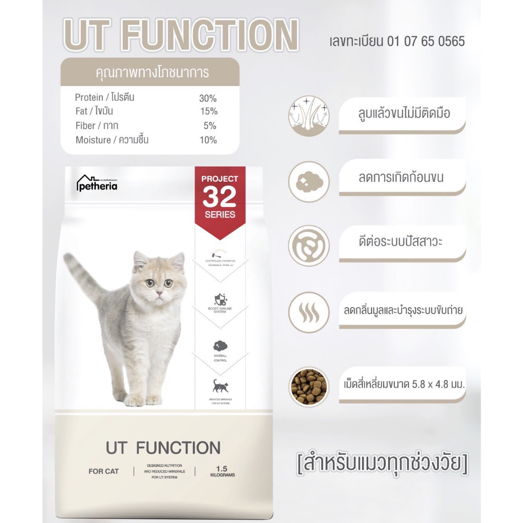 ✅แบ่งขาย✅ Petheria อาหารแมว เพ็ทเทอเรีย (ครบทุกสูตร) ทุกช่วงวัย เกรนฟรี กลูเตนฟรี ไม่เค็ม ลดขนร่วง
