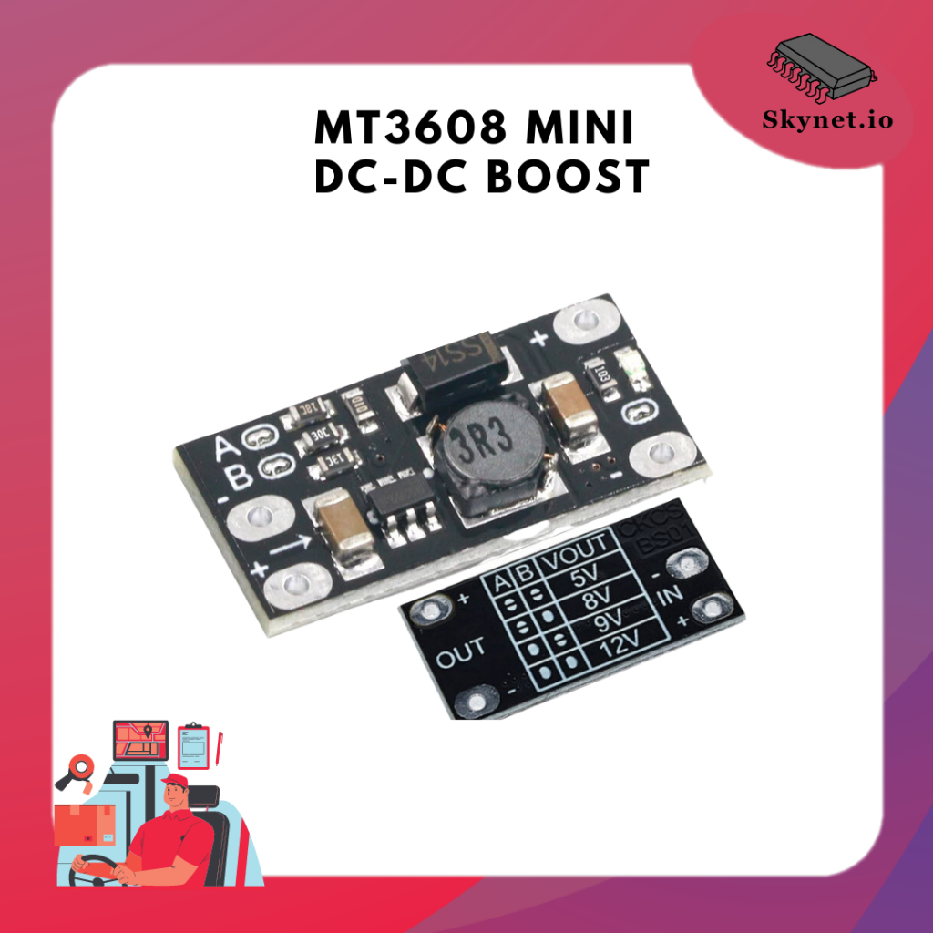 MT3608 Mini DC-DC Boost Step Up Converter 3.7V to 5V / 8V/ 9V / 12V