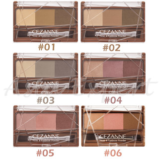 23 New Color Arrival~ CEZANNE Nose &amp; Eyebrow powder 6สี พาเลตต์เขียนคิ้วแบบฝุ่น