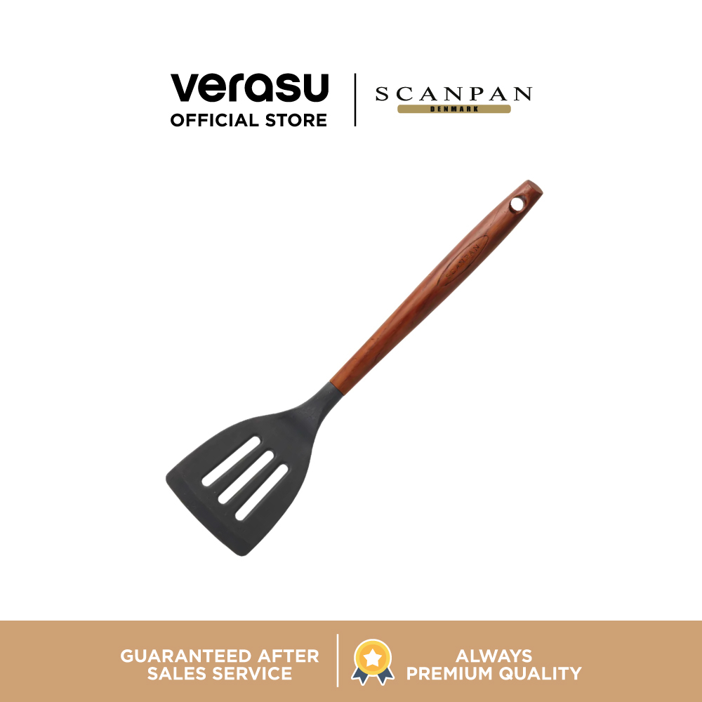 SCANPAN ตะหลิวโปร่งซิลิโคนด้ามไม้ 31 ซม รุ่น SCA-52541003