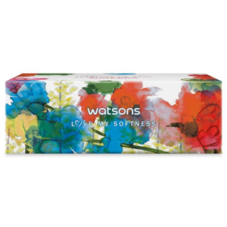 WATSONS วัตสัน กระดาษทิชชูกล่อง (X-Flower) หนา3ชั้น x 100แผ่น. ขอสงวนสิทธิ์ในการเลือกลาย