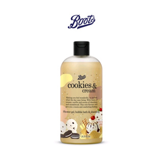BOOTS Cookies &amp; Cream  Shower Gel, Bubble Bath &amp; Shampoo  500ML Flavour Collection