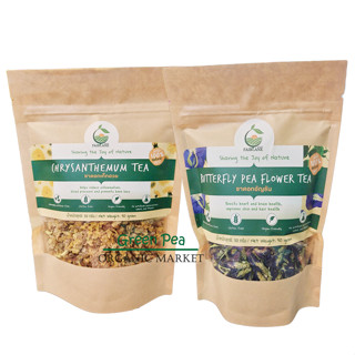 Fairlane Organics ขนาด 50g. ชาดอกเก็กฮวย / ชาอัญชัน ชาสมุนไพร บำรุงร่างกาย สดชื่น หอมอร่อย