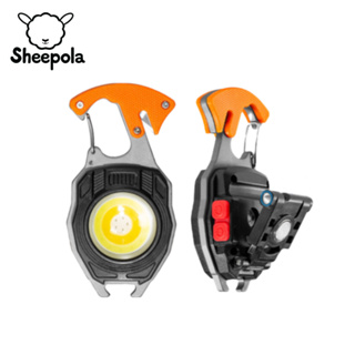 SHEEPOLA ไฟฉาย LED ไฟสปอร์ตไลท์พวงกุญแจพกพา ใช้ฉุกเฉิน ไฟฉายพวงกุญแจ ไฟฉายชาร์จไฟ ไฟฉายจิ๋ว ขนาดเล็กพกพาสำหรับตั้งแคมป์