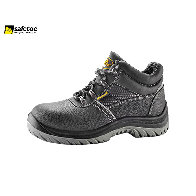 SAFETOE M8215 รองเท้านิรภัยหุ้มข้อ | ผลิตจากหนังวัวแท้ | ป้องกันแรงกระแทก | กันลื่น | ทนต่อน้ำมัน และสารเคมี