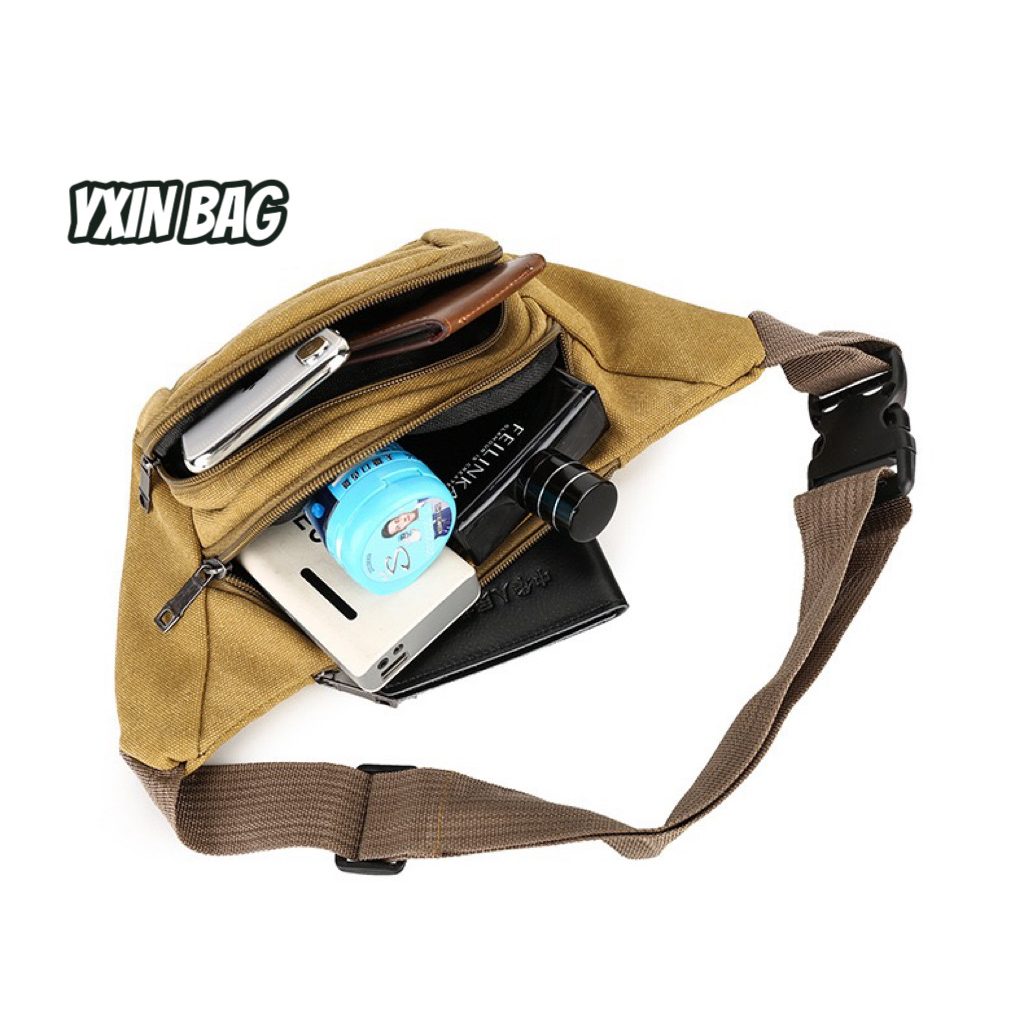 กระเป๋าคาดเอว กระเป๋าคาดอกผู้ชาย YX0021# YXIN Fashion กระเป๋าผ้าเเคนวาส ผ้ากระสอบ
