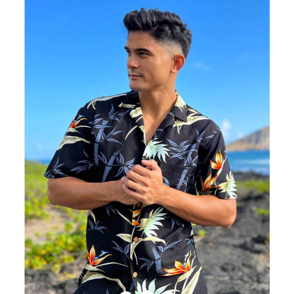 เสื้อฮาวาย PARADISE FOUND BAMBOO PARADISE BLACK
