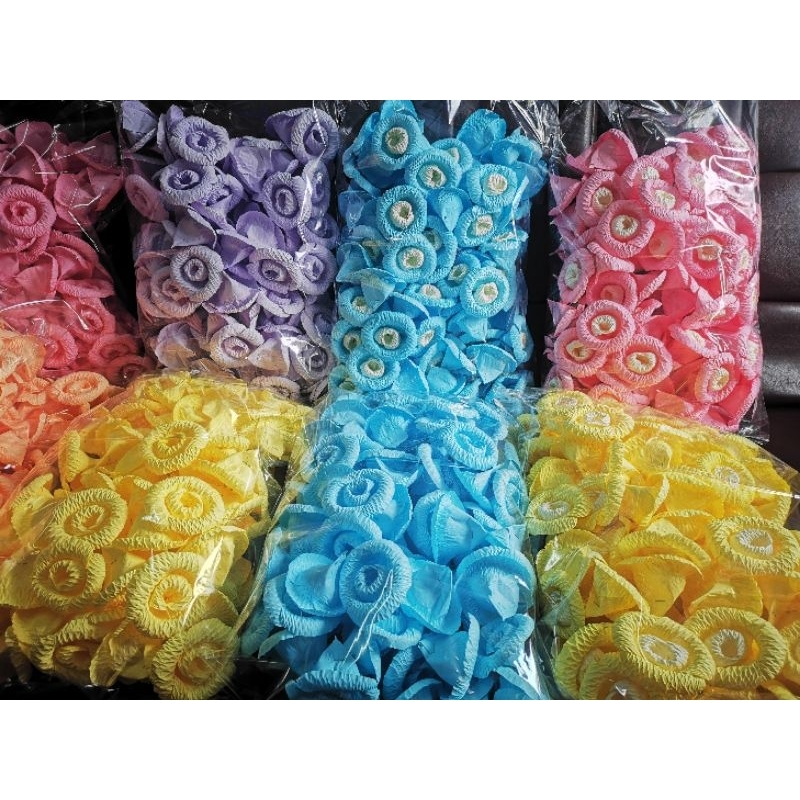 ดอกไม้จันทน์ปักหรีดสีล้วน ก้านไม้6