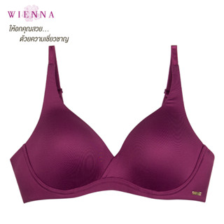 WIENNA BRA Collection New Modern Wi-Free DB35404 ชุดชั้นในเวียนนา เสื้อชั้นในไร้โครง สีเนื้อ แดง ชมพูอ่อน ชมพูกลีบบัว Carnation Rose