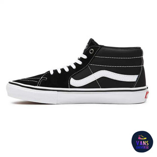 [ของแท้ ส่งฟรี จากไทย] VANS SKATE GROSSO MID - BLACK/WHITE/EMO LEATHER