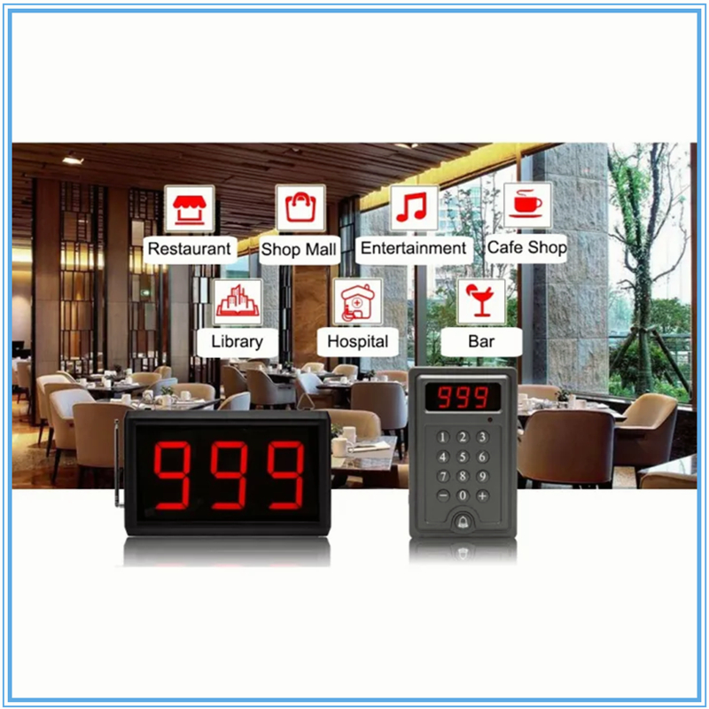 ไร้สาย ระบบเรียกร้านอาหาร ระบบแสดงหมายเลข ระบบเพจเจอร์ร้านอาหาร 999 รอบคิว สำหรับ CK01