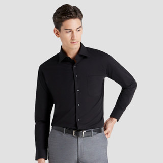 Wide Spread Plain Shirt (Black)