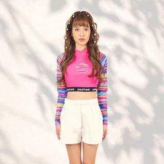 Paul Frank เสื้อว่ายน้ำผู้หญิงแขนยาว WOMENS SWEET JULIUS COLOR SPLASH  CROP TOP RASHGUARD