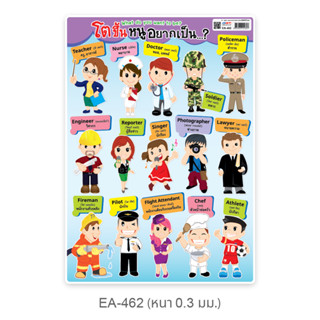 โตขึ้นหนูอยากเป็น.. โปสเตอร์พลาสติก ขนาด A4 EA-462 สื่อการเรียนการสอน สื่อการเรียนรู้