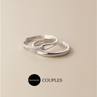 s925 Geometric couples (Mini) แหวนคู่รักเงินแท้ สวยน่ารัก เรียบง่าย กะทัดรัด ใส่สบาย เป็นมิตรกับผิว ปรับขนาดได้