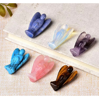 2 Inch Crystals Angel Carving Rose Quartz Peace Angel Statue…