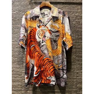 WACKO MARIA DRAGON TIGER PRINTED HAWAIIAN SHIRT เสื้อเชิ้ตแขนสั้น แบรนด์แวคโค มาเรีย