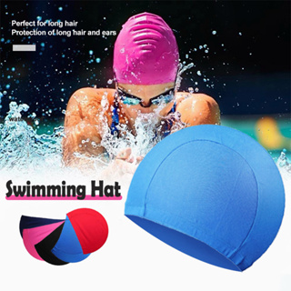 หมวกว่ายน้ำ ผ้าแห้งเร็ว สำหรับผู้ชาย/หญิง/เด็ก Swimming cap 5สี พร้อมส่ง