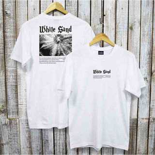 WhiteSandT-Shirt/Palm Photo(W066)/เสื้อผ้า/เสื้อผ้าผู้ชาย/เสื้อผ้าผู้หญิง/เสื้อยืดคอกลม/เสื้อแขนสั่น/Cotton100%/ผ้าฝ้าย