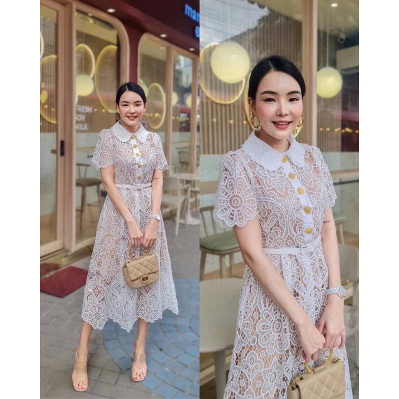 ❤️NT Princess❤️ เดรสลูกไม้คอปก ลูกไม้แน่นๆ งานสวย ผ้าดีมากกก