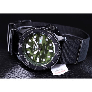 ( แถมหมวกSEIKO ) นาฬิกา NEW SEIKO 5 SPORTS Camouflage Street Style รุ่น SRPJ37K / SRPJ37K1