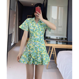 [𝗣𝗥𝗘-𝗢𝗥𝗗𝗘𝗥]🍋Lemon dress เดรสกระโปรงระบายคอปก