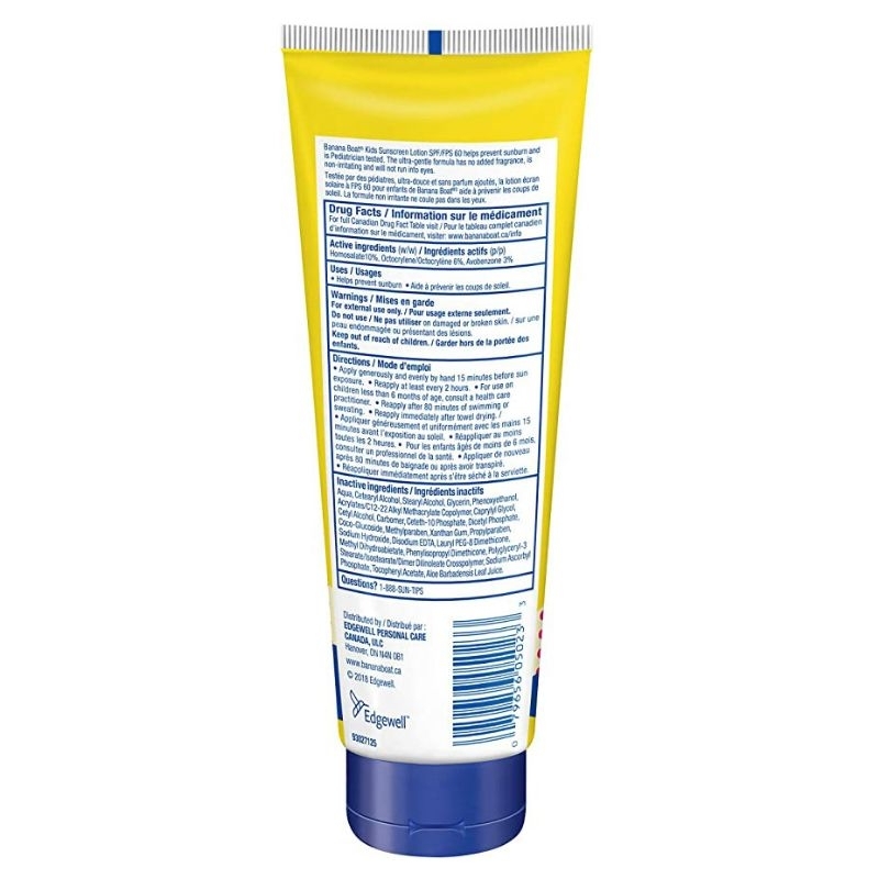 ครีมกันแดด หลอดใหญ่จากแคนาดา BananaBoat 240ml. สูตรกันน้ำ ไม่แสบตา อ่อนโยนต่อผิวแพ้ง่าย ครีมกันแดดเด็ก บานาน่าโบ้ท