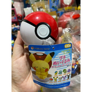 Pokemon Center 2018 Petit Plush in Poke Ball Case vol.2 Pikachu sleeping doll l ตุ๊กตา โปเกม่อน ปิกาจู นอนหลับใน โปเกบอล