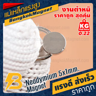 แม่เหล็กแรงสูง 5x1mm N42 Magnet นีโอไดเมียม PEAK Magnetics งานเกรดแท้ แรงดึงดูดสูง BK1439